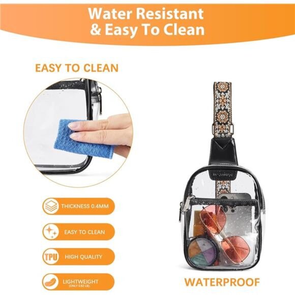 Small Sling Bag for Women Leather Crossbody Bags Fanny Pack Chest Bag - Picture 3 of 7